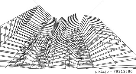 Abstract architectral drawing sketch,Illustration 79515596