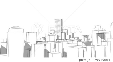 Abstract architectral drawing sketch,Illustration 79515664