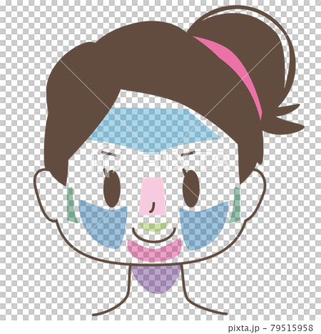 Deformed woman hair loss face 79515958