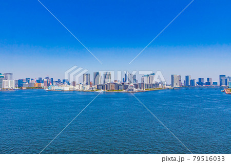 【東京の都市風景】レインボーブリッジからの東京都市眺望 79516033