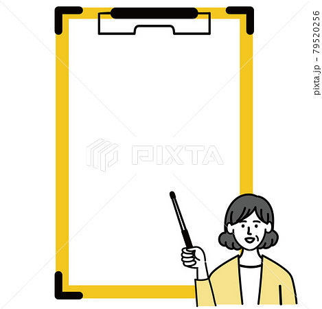 女性 ミドルエイジ ベクター ポップ 説明 クリップボード 棒のイラスト素材