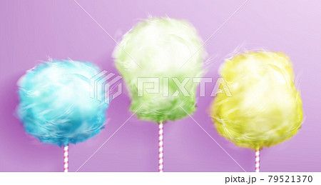 Candy cotton on stick set on pink background. Candy cotton on stick set on pink background. 79521370
