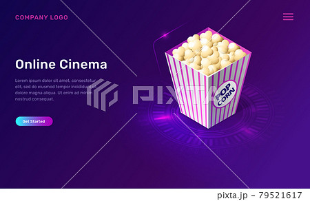 Online cinema or movie, isometric concept 79521617