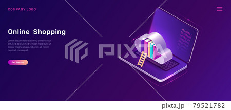 Online library or education isometric concept 79521782