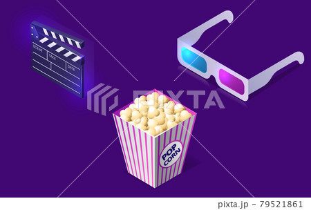 Online cinema or movie, isometric concept 79521861