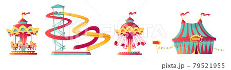Amusement park, carnival or festive fair cartoon 79521955