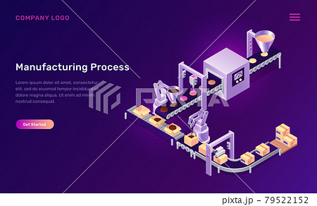 Manufacturing process cookies isometric concept 79522152