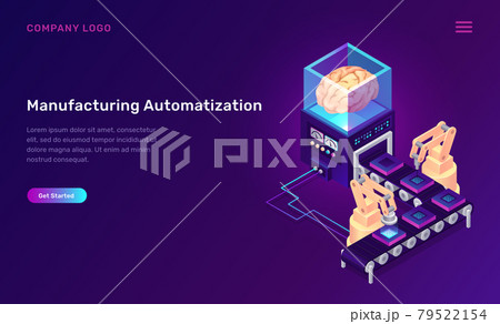Manufacturing automation isometric concept Manufacturing automation isometric concept 79522154