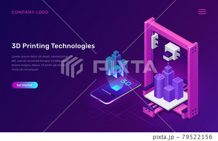 3D printer technology, isometric concept 3D printer technology, isometric concept 79522156