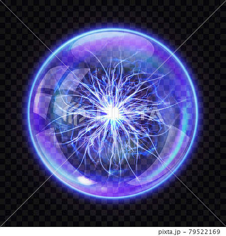 Magic ball with electric lightning inside, realistic Magic ball with electric lightning inside, realistic 79522169