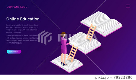 Online education or training isometric concept Online education or training isometric concept 79523890
