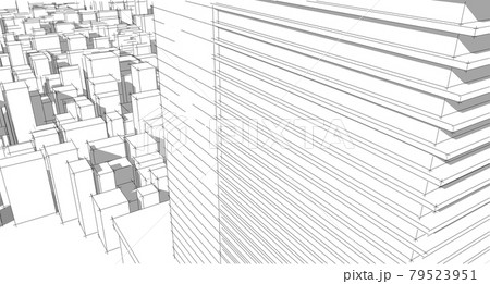 Building sketch architectural 3d illustration, Architecture building perspective lines 79523951