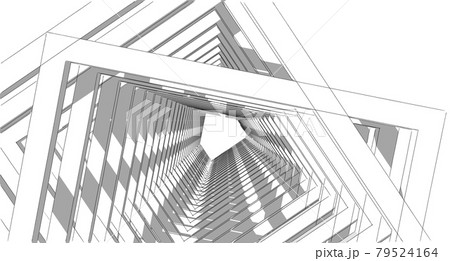 Abstract sketch, Architectural ,Construction ,Wireframe 79524164