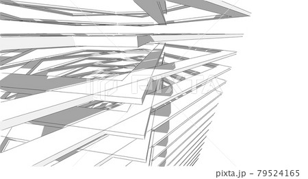 Abstract sketch, Architectural ,Construction ,Wireframe 79524165