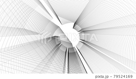 Building sketch architectural 3d illustration, Architecture building perspective lines 79524169
