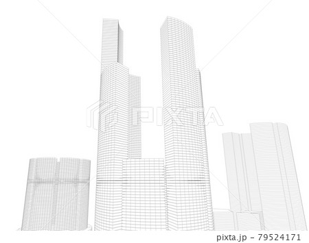 Building sketch architectural 3d illustration, Architecture building perspective lines 79524171