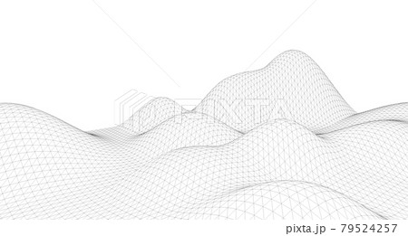 Abstract terrain wireframe landscape background. 79524257