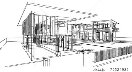 Building sketch architectural 3d illustration, Architecture building perspective lines 79524982