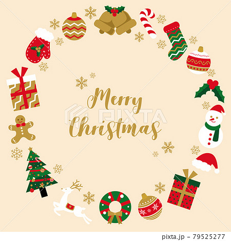 クリスマスのフレームのベクターイラスト(アイコン,シームレス)	 79525277