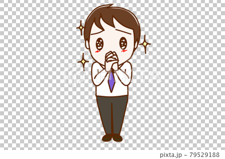 ＜全身・正面＞キラキラのお目目で可愛くお願いを訴える男性 79529188