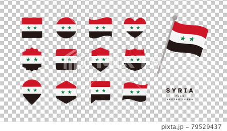 Syrian flag icon set vector illustration of various shapes 79529437