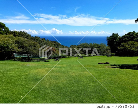 初秋の神奈川県二宮町の吾妻山山頂の公園から眺める相模湾【9月】 79530753