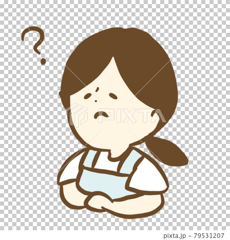 Thinking about a woman who looks like a housewife or a nursery teacher 79531207
