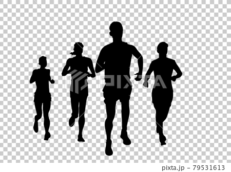 Marathon Runner Silhouette Stock Illustration