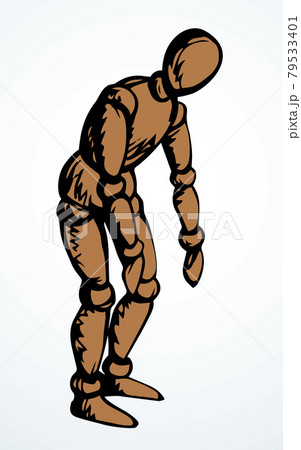 Man is a puppet. Vector drawing 79533401