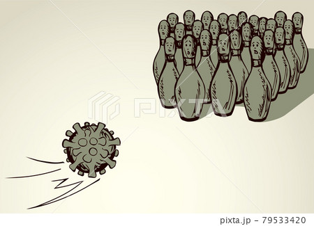 Human pins and virus ball. Vector drawing 79533420