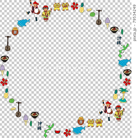 Clear main line Okinawa icon round frame Clear main line Okinawa icon round frame 79534249