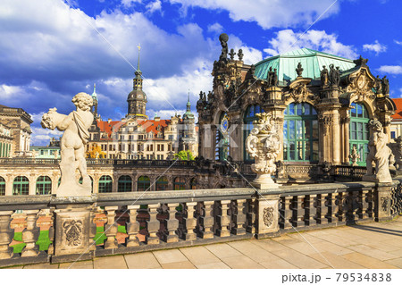 Famous Zwinger museum and Gallery in Dresden - one of the most magnificent Baroque buildings in Germany 79534838