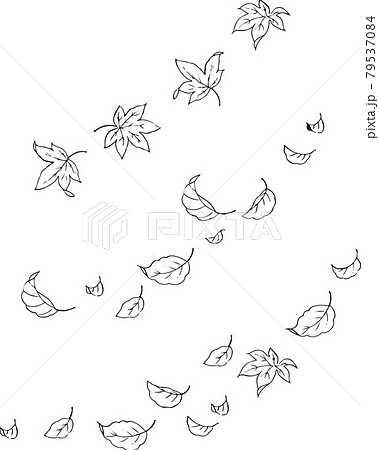 風に舞う落ち葉のイラスト素材