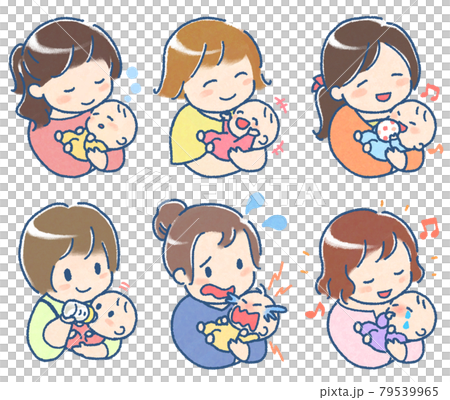 抱嬰兒的少婦插畫集（手繪風格|全彩） 79539965