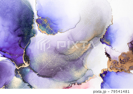 Purple gold abstract background of marble liquid ink art painting on paper . Purple gold abstract background of marble liquid ink art painting on paper . 79541481