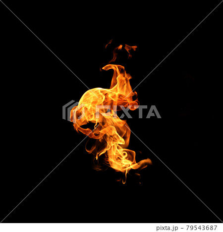 Fire flames collection isolated on black background 79543687