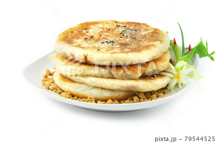 Hotteok Korean sweet pancakes are one of the most popular Korean street food 79544525