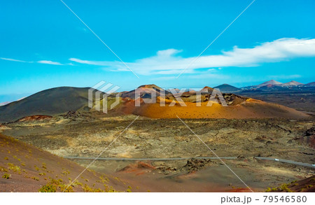 Volcanic landscape at Timanfaya National Park, Lanzarote Island Canary Spain Volcanic landscape at Timanfaya National Park, Lanzarote Island Canary Spain 79546580