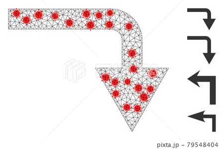 Polygonal Carcass Turn Down Pictogram with Infectious Items Polygonal Carcass Turn Down Pictogram with Infectious Items 79548404