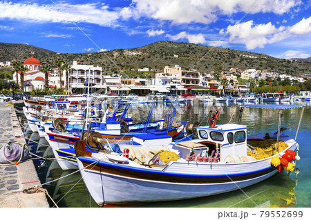 Crete holidays - Elounda , traditional fishing village. Greece 79552699