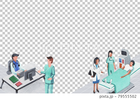 Doctor & Laboratory Working at Hospital frameのイラスト素材 [79555502] - PIXTA