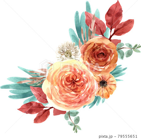 Floral Emberglow loose watercolor 79555651