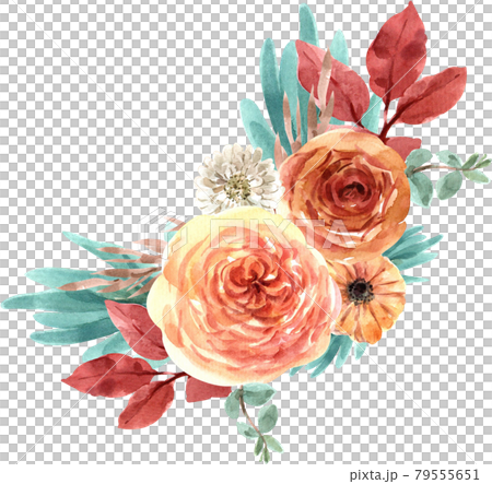 Floral Emberglow loose watercolor 79555651