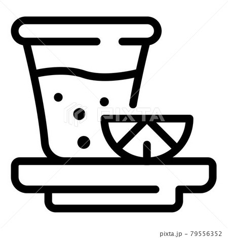 Lemon tea cup icon, outline style Lemon tea cup icon, outline style 79556352