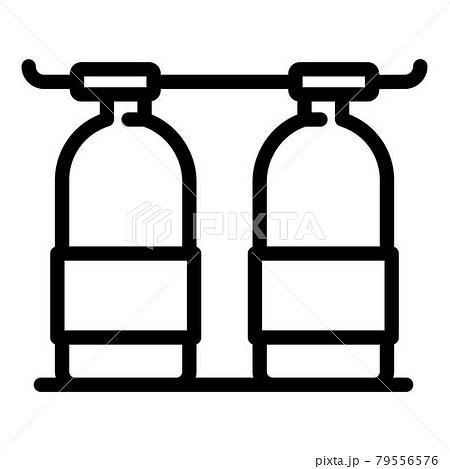 Oxygen tanks icon, outline style Oxygen tanks icon, outline style 79556576