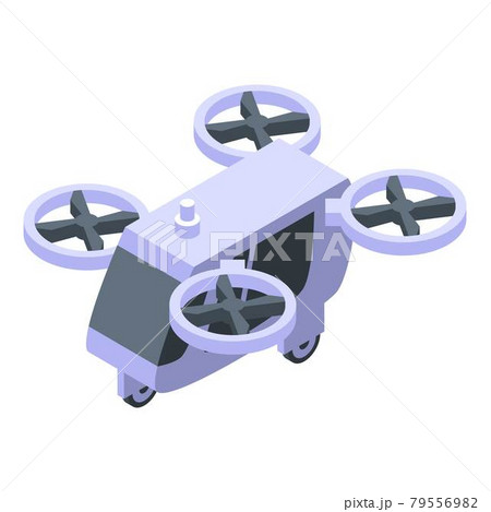 Unmanned taxi drone icon, isometric style 79556982