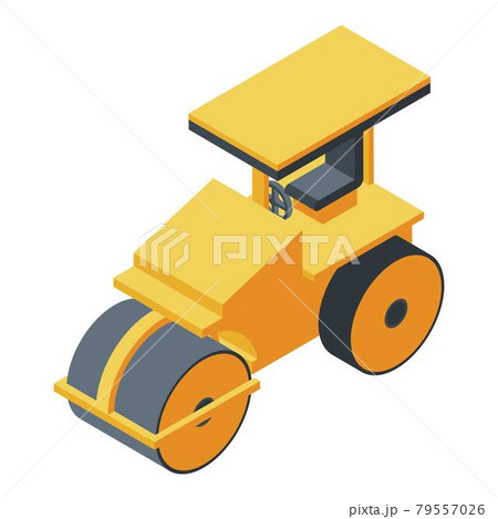 Road roller machine icon, isometric style 79557026