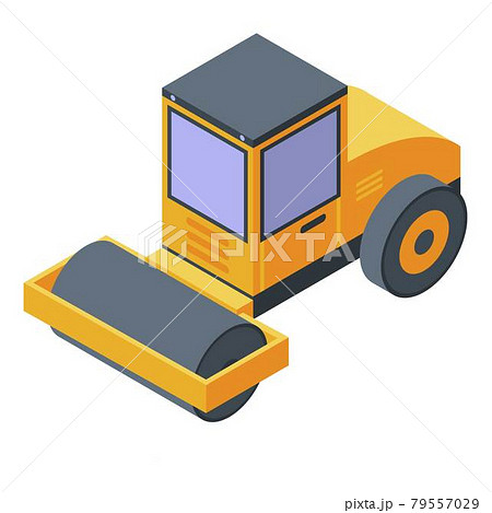 Road construction roller icon, isometric style 79557029