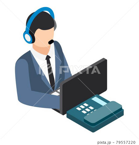 Online conference icon, isometric style 79557220