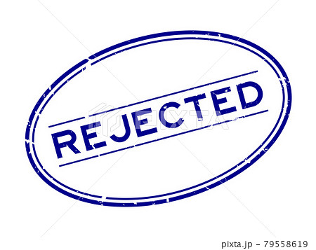 Grunge blue rejected word oval rubber seal stamp on white background 79558619